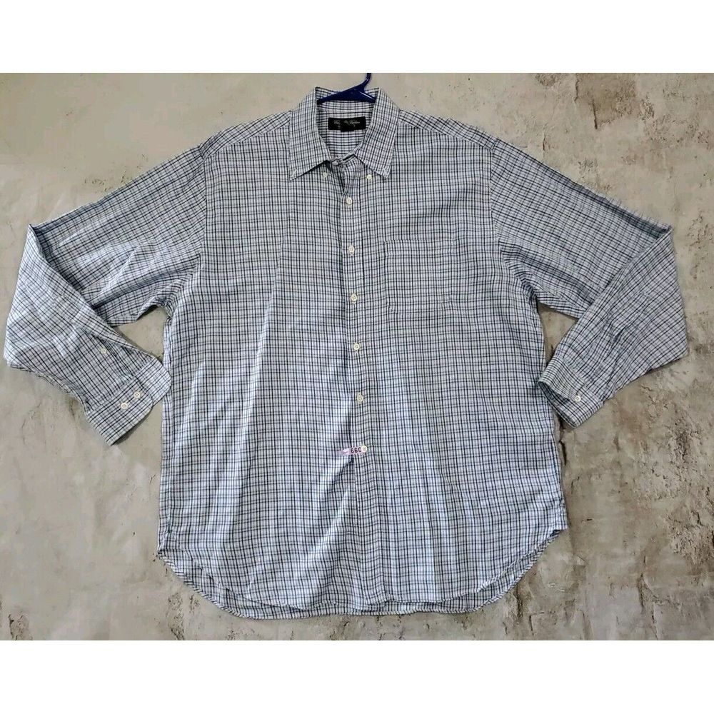 Mens XL Brooks Brothers Country Club Egyptian Cotton Made In USA Button Up Shirt